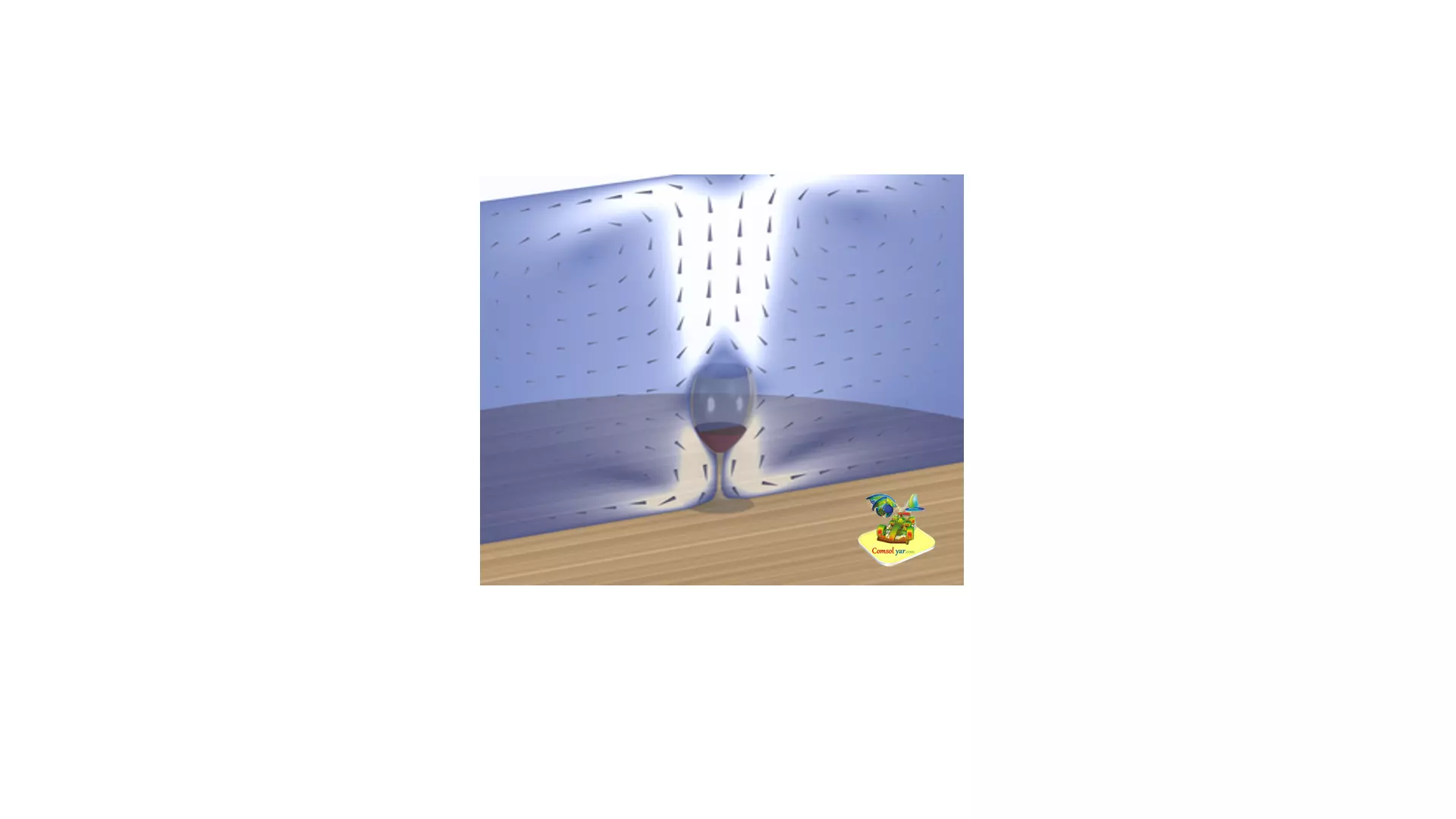 تبخیر اتانول و آب از یک لیوان شراب